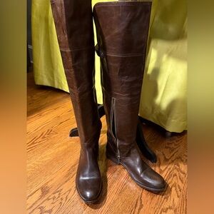 Frye Chocolate Leather Over the Knee Boots